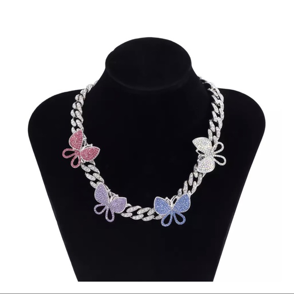 Jewelry - Sale! 1/2 off Miami Cuban Link Butterfly Necklace